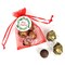 12 Pack Merry Christmas Red Organza Bag Favor Filled With Milk Chocolate Dubai Truffles For Gifting, Holiday Party Favors, Christmas Giveaways & More - Wreath